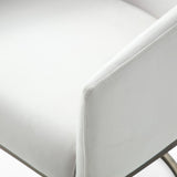 Elisa Modern Beige Velvet & Brass Dining Chair