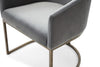 Elisa Modern Grey Velvet & Brass Dining Chair