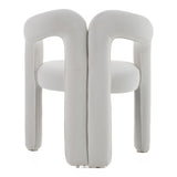 Ellen Glam White Velvet Dining Chair