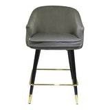 Elliot Contemporary Grey & Black/Gold Dining Bar Stool (Set of 2)