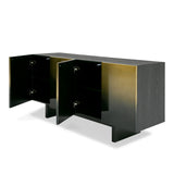 Elmira Glam Black Ash + Gradient Stainless Steel Buffet