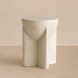 Elsa Modern Oyster Concrete Round End Table