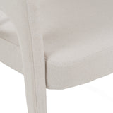 Elson Modern Off-White Fabric + Antique Brass Dining Chair