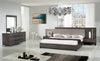 Eastern King Enzo Italian Modern Grey Oak & Fabric Bedroom Set