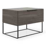 Enzo Italian Modern Grey Oak Nightstand