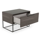 Enzo Italian Modern Grey Oak Nightstand