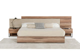 Matteo Italian Modern Walnut & Fabric 4-Piece Bedroom Set