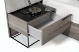 Enzo Italian Modern Grey Oak Nightstand