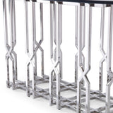 Ericson Modern Glass & Stainless Steel Dining Table