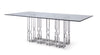 Ericson Modern Glass & Stainless Steel Dining Table