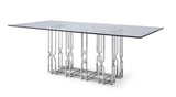 Ericson Modern Glass & Stainless Steel Dining Table