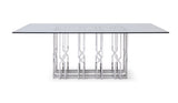 Ericson Modern Glass & Stainless Steel Dining Table