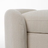 Erin Modern Cream Fabric Storage Ottoman Bench