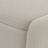 Erin Modern Cream Fabric Storage Ottoman Bench