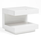 Esso Modern White Glossy Nightstand