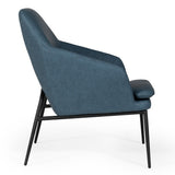 Esteban Industrial Blue Eco-Leather Accent Chair