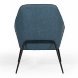Esteban Industrial Blue Eco-Leather Accent Chair
