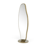 Esteem Modern Antique Brass Freestanding Mirror