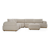 Evans Contemporary Off-White Fabric Modular Sectional Sofa-5-Piece Sectional
