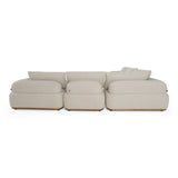 Evans Contemporary Off-White Fabric Modular Sectional Sofa-5-Piece Sectional