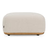 Evans Contemporary Off-White Fabric Ottoman