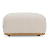 Evans Contemporary Off-White Fabric Ottoman