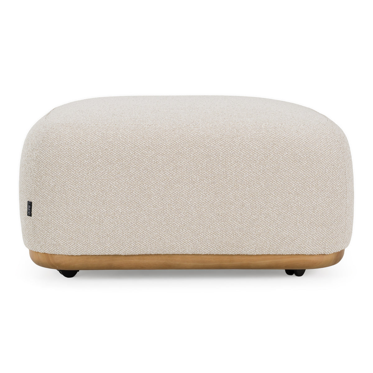 Evans Contemporary Off-White Fabric Ottoman
