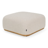 Evans Contemporary Off-White Fabric Ottoman