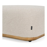 Evans Contemporary Off-White Fabric Ottoman