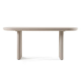 Evermore Modern Grey Faux Cement Oval Dining Table