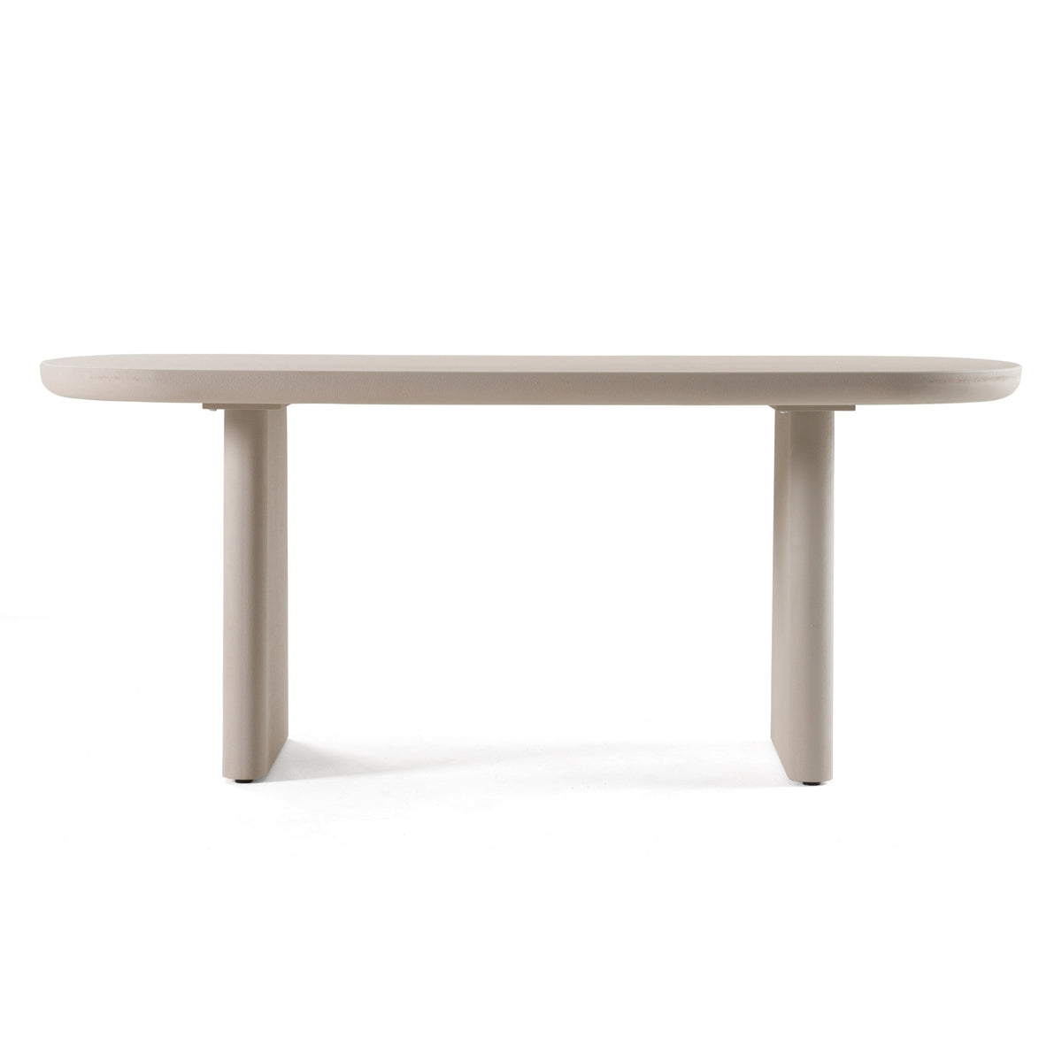 Evermore Modern Grey Faux Cement Oval Dining Table
