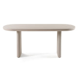 Evermore Modern Grey Faux Cement Oval Dining Table