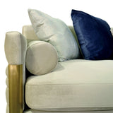 Tenaya Modern Beige Fabric & Gold Loveseat Sofa