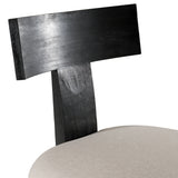 Fabien Mid-Century Modern Beige Linen + Black Walnut Counter Chair