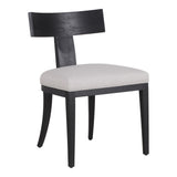 Fabien Mid-Century Modern Beige Linen + Black Walnut Dining Chair (Set of 2)