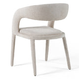 Faerron Modern Ivory Beige Fabric Dining Chair