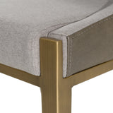 Modrest Fairview Contemporary Grey and Brass Counter Stool