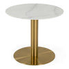 Fairway Glam White Marble and Brushed Gold Tall End Table