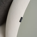 Falcone Contemporary Off-White + Grey Bonded Leather Curved Sectional Sofa