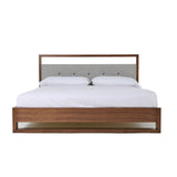  Mielcasa | Walnut Queen Nova Domus Falcor Modern Grey Fabric & Walnut Veneer Bed | SKU VGMABR-107-BED-Q | MPN: 77541 | Free Delivery & Free Return