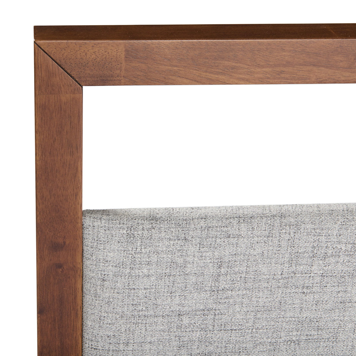 Queen Nova Domus Falcor Modern Grey Fabric & Walnut Veneer Bed