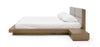 Fantasia Contemporary Walnut & Grey Bed with Two Nightstands