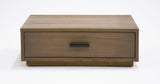 Fantasia Contemporary Walnut & Grey Bed with Two Nightstands
