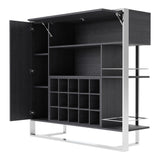 Fauna Elm Grey & Stainless Steel Wine Cabinet