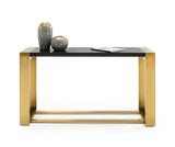 Fauna Modern Wenge and Brass Console Table