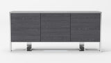 Fauna Modern Elm Grey & Stainless Steel Buffet