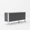Fauna Modern Elm Grey & Stainless Steel Buffet
