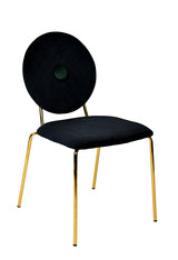 Justine Modern Black & Green Velvet Dining Chair