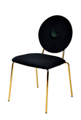 Justine Modern Black & Green Velvet Dining Chair
