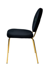 Justine Modern Black & Green Velvet Dining Chair